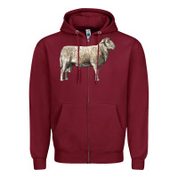 Burgundy katahdin sheep Zipper Hoodie - LillyAllenDesigns