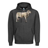 Charcoal Heather katahdin sheep Zipper Hoodie - LillyAllenDesigns