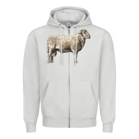 Dove Grey katahdin sheep Zipper Hoodie - LillyAllenDesigns