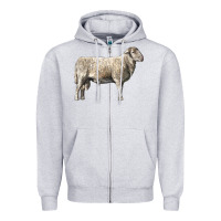 Heather Grey katahdin sheep Zipper Hoodie - LillyAllenDesigns