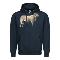 Navy katahdin sheep Zipper Hoodie - LillyAllenDesigns