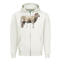 Oatmeal Heather katahdin sheep Zipper Hoodie - LillyAllenDesigns