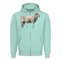 Seafoam katahdin sheep Zipper Hoodie - LillyAllenDesigns