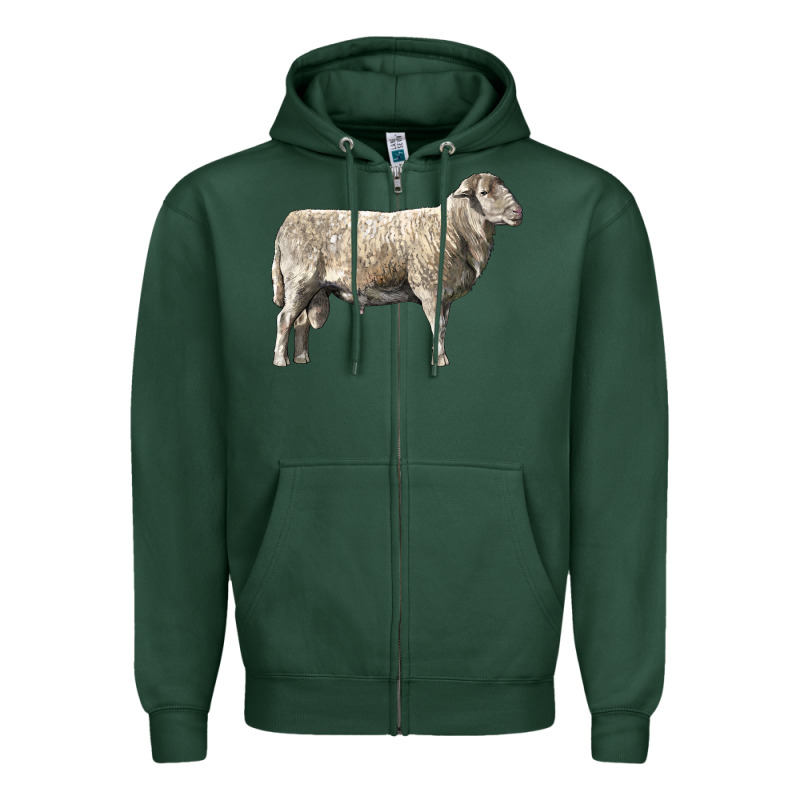 Katahdin Sheep Zipper Hoodie by LillyAllenDesigns | Teevron