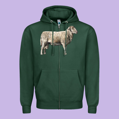 Katahdin Sheep Zipper Hoodie Designed By Lillyallendesigns