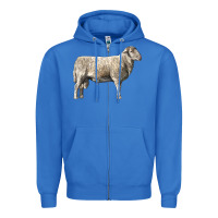 True Royal katahdin sheep Zipper Hoodie - LillyAllenDesigns