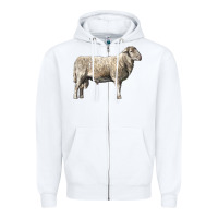 White katahdin sheep Zipper Hoodie - LillyAllenDesigns