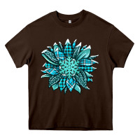 Chocolate Brown winter sunflower Heavy Core Tee - Jasminsmagicworld