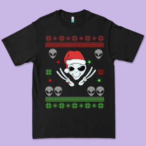 Alien Ugly Christmas Premium Tee Designed By Bettercallsaul