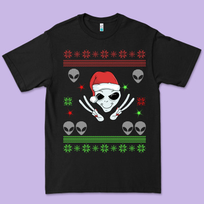 Alien Ugly Christmas Premium Tee Designed By Bettercallsaul