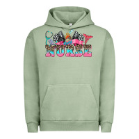 Pigment Oil Green nurse with race and  equipment Urban Hoodie - AdoDesignShop