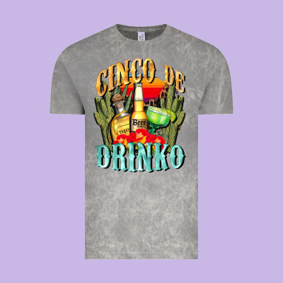 Cinco De Drinko Cinco De Mayo Vintage Tee Designed By Cowgirlartshop
