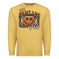 Antique Gold it's game day y'all football smiley face Premium Sweatshirt - BarkalooDesign