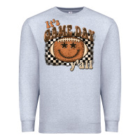 Heather Grey it's game day y'all football smiley face Premium Sweatshirt - BarkalooDesign