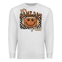 Oatmeal Heather it's game day y'all football smiley face Premium Sweatshirt - BarkalooDesign