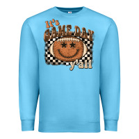 Ocean Blue it's game day y'all football smiley face Premium Sweatshirt - BarkalooDesign