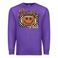 Purple it's game day y'all football smiley face Premium Sweatshirt - BarkalooDesign