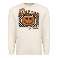 Sandshell it's game day y'all football smiley face Premium Sweatshirt - BarkalooDesign