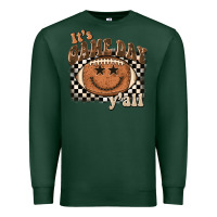 Sports Green it's game day y'all football smiley face Premium Sweatshirt - BarkalooDesign