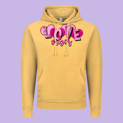 Love Vibes Valentine's Day Vintage Hoodie Designed By Howdyjamesfarm