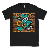 Black turquoise sunflower hearts Classic Tee - Jasminsmagicworld