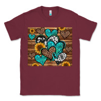 Burgundy turquoise sunflower hearts Classic Tee - Jasminsmagicworld