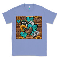 Colony Blue turquoise sunflower hearts Classic Tee - Jasminsmagicworld