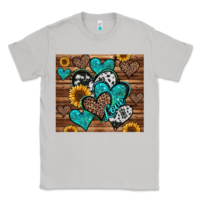 Turquoise Sunflower Hearts Classic Tee by Jasminsmagicworld | Teevron