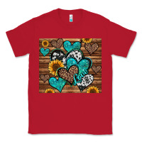 Red turquoise sunflower hearts Classic Tee - Jasminsmagicworld