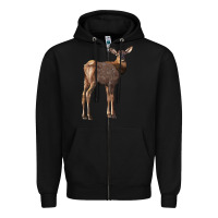 Black elk fawn deer Zipper Hoodie - LillyAllenDesigns