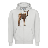 Dove Grey elk fawn deer Zipper Hoodie - LillyAllenDesigns