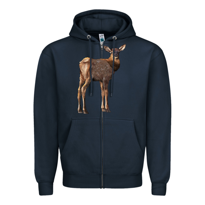 Elk Fawn Deer Zipper Hoodie by LillyAllenDesigns | Teevron