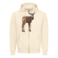 Sandshell elk fawn deer Zipper Hoodie - LillyAllenDesigns