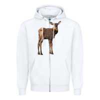 White elk fawn deer Zipper Hoodie - LillyAllenDesigns