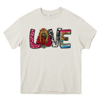 Cream our lady of guadalupe love Heavy Core Tee - Jasminsmagicworld