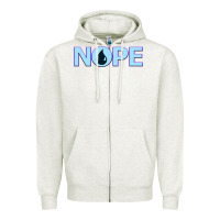 Oatmeal Heather NOPE  Blue Magic  Island Mana Symbol Zipper Hoodie - trangStudio