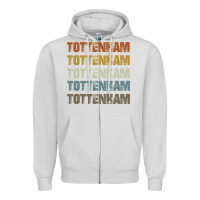 Dove Grey Retro Vintage Tottenham London Zipper Hoodie - trangStudio