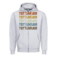 Heather Grey Retro Vintage Tottenham London Zipper Hoodie - trangStudio