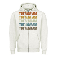Oatmeal Heather Retro Vintage Tottenham London Zipper Hoodie - trangStudio