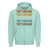 Seafoam Retro Vintage Tottenham London Zipper Hoodie - trangStudio