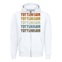 White Retro Vintage Tottenham London Zipper Hoodie - trangStudio
