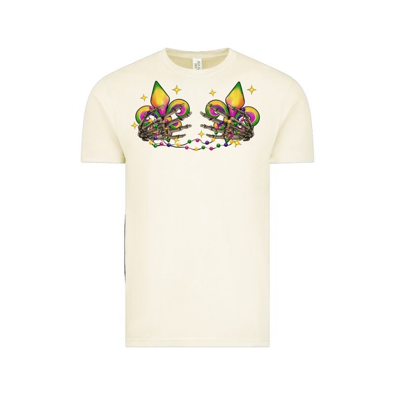 Skeleton Hands Mardi Gras Vintage Tee by CowGirlArtShop | Teevron