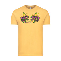 Vintage Mustard skeleton hands mardi gras Vintage Tee - CowGirlArtShop