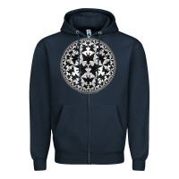 Navy M.C. Escher Circle Limit IV Zipper Hoodie - trangStudio