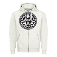 Oatmeal Heather M.C. Escher Circle Limit IV Zipper Hoodie - trangStudio
