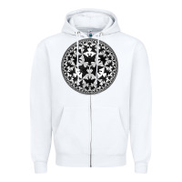 White M.C. Escher Circle Limit IV Zipper Hoodie - trangStudio