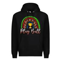 Black Play Ball Football Rainbow Premium Hoodie - CowhideDigitalArt
