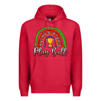 Cardinal Play Ball Football Rainbow Premium Hoodie - CowhideDigitalArt