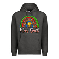 Charcoal Heather Play Ball Football Rainbow Premium Hoodie - CowhideDigitalArt
