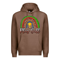 Chestnut Play Ball Football Rainbow Premium Hoodie - CowhideDigitalArt